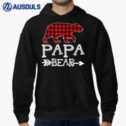 Papa Bear Christmas Pajama Red Plaid Buffalo Family Hoodie