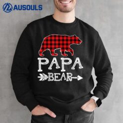 Papa Bear Christmas Pajama Red Plaid Buffalo Family Sweatshirt