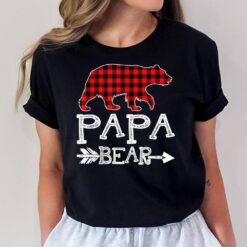 Papa Bear Christmas Pajama Red Plaid Buffalo Family T-Shirt