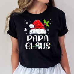 Papa Claus Christmas Lights Santa Hat Pajama Family Matching T-Shirt