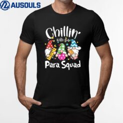 Paraprofessional Para Squad Chillin Gnomes Christmas Teacher T-Shirt