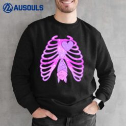 Pastel Goth Kawaii Bat Skeleton Ribcage Witchy Aesthetic Sweatshirt