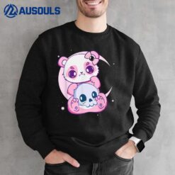 Pastel Goth Panda and Skulls Cute Creepy Anime Manga Sweatshirt