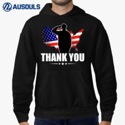 Patriotic American Flag Thank You For Your Service Veteran Hoodie