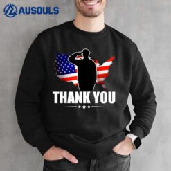 Patriotic American Flag Thank You For Your Service Veteran Sweatshirt