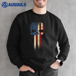Patriotic Skull USA Military American Flag Proud Veteran Sweatshirt