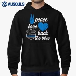 Peace Love Back The Blue US Flag Police Officer Police Pride Hoodie
