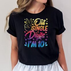Peace Out Single Digits I'm 10 Year Old 10th Birthday Girl T-Shirt