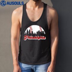 Philadelphia Baseball Skyline Philly City Retro Vintage Tee Tank Top