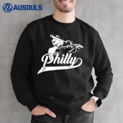 Philly Baseball Vintage Leopard Heart Baseball Fans 2022 Sweatshirt