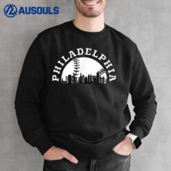 Philly Cityscape Baseball Philadelphia Skyline Vintage Sweatshirt