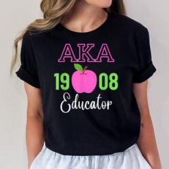 Pink Green AKA educator black history month teacher squad T-Shirt