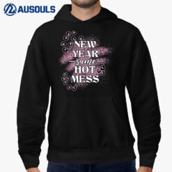 Pink Leopard New Year Same Hot Mess Funny New Year's Day Hoodie