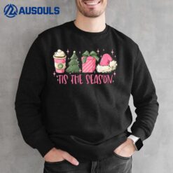 Pink Tis The Season Pink Christmas Matching Family Xmas Sweatshirt