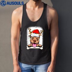 PitBull Christmas Decorations Pajama Santa Hat Tree Light Tank Top