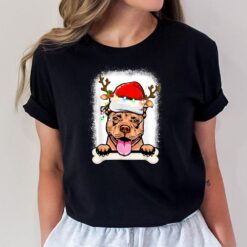 PitBull Christmas Decorations Pajama Santa Hat Tree Light T-Shirt