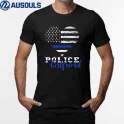 Police Officer America Heart Flag Police Officer Girlfriend T-Shirt