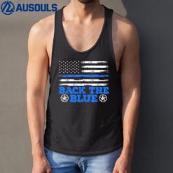 Police Officer American Flag Blue Line Police Support Tank Top