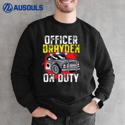 Police Officer Brayden On Duty - Personalized Police Car Sweatshirt