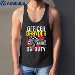 Police Officer Brayden On Duty - Personalized Police Car Tank Top