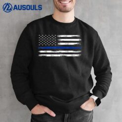 Police Officer US USA American Flag Thin Blue Line Sweatshirt