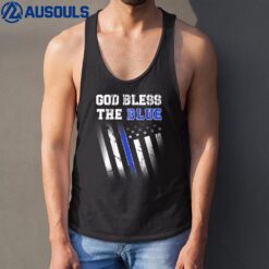 Police Thin Blue Line God Bless The Blue Tank Top