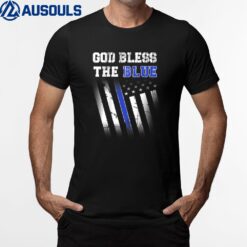 Police Thin Blue Line God Bless The Blue T-Shirt