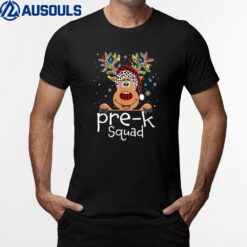 Pre-K Teacher Squad Reindeer Funny Christmas T-Shirt