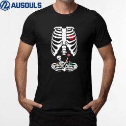Pregnancy Announcement Pregnant Skeleton Halloween Candy T-Shirt