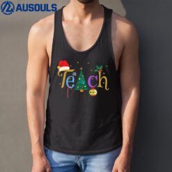 Pretty Teacher's Christmas TEACH Holiday Tank Top