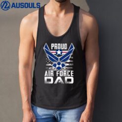 Proud Air Force Dad Military Veteran Pride U.S Flag Tank Top