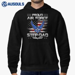 Proud Air Force Step-Dad Veteran Vintage Flag Veterans Day Hoodie