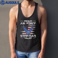 Proud Air Force Step-Dad Veteran Vintage Flag Veterans Day Tank Top