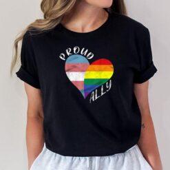 Proud Ally LGBT Rainbow Heart T-Shirt