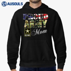 Proud Army Mom With American Flag Gift For Veteran Day Hoodie