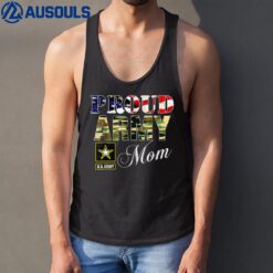 Proud Army Mom With American Flag Gift For Veteran Day Tank Top