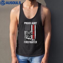 Proud Aunt Of A Firefighter Son Back The Red American Flag Tank Top