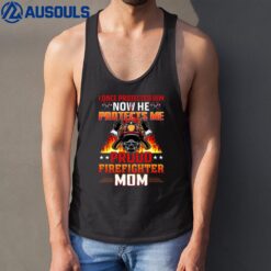 Proud Firefighter Mom Patriotic USA Firefighters Tank Top