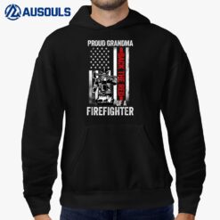 Proud Grandma Of A Firefighter Back The Red American Flag Hoodie