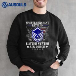 Proud Master Sergeant Retired Air Force Veteran Vintage Flag Sweatshirt