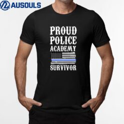 Proud Police Academy Distressed USA Flag Survivor Retro Grad T-Shirt