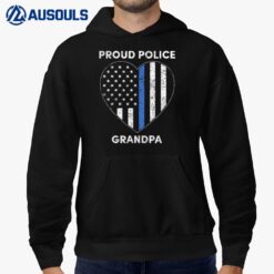 Proud Police Grandpa US Flag Heart Police Grandfather Hoodie