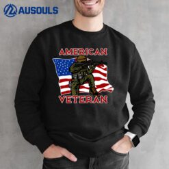 Proud Veteran Dad - American Flag Dad Veteran Sweatshirt