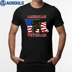 Proud Veteran Dad - American Flag Dad Veteran T-Shirt