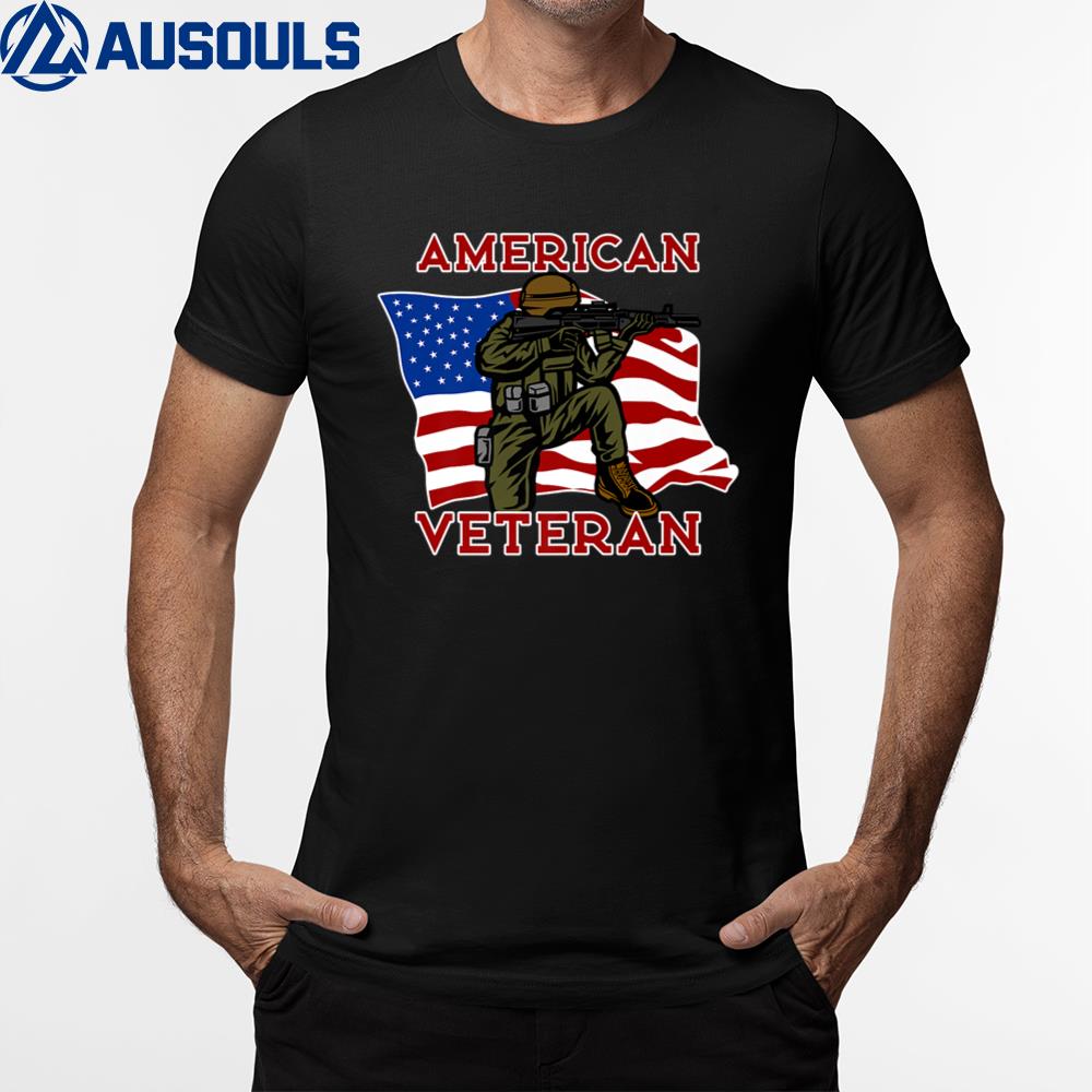 Proud Veteran Dad – American Flag Dad Veteran T-Shirt Hoodie Sweatshirt For Men Women