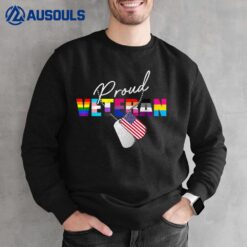 Proud Veteran LGBTQ Rainbow Flag Gay Pride US Army Sweatshirt