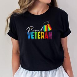Proud Veteran Trans Military LGBTQ Rainbow Gay Pride Flag T-Shirt