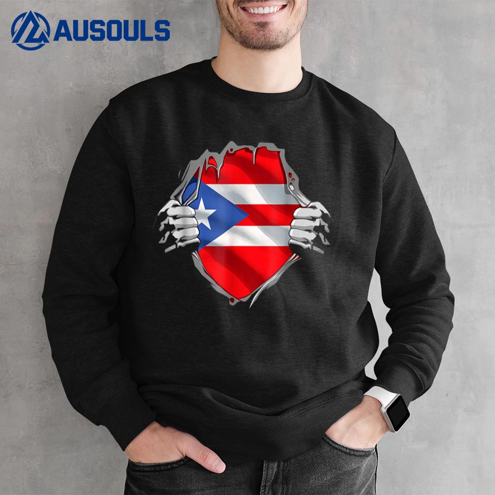 Puerto Rico Roots Flag Heritage Puerto Rican DNA Veteran Sweatshirt