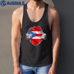 Puerto Rico Roots Flag Heritage Puerto Rican DNA Veteran Tank Top