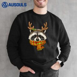 Raccoon Christmas Santa Clause Reindeer Xmas Raccoon Lovers Sweatshirt